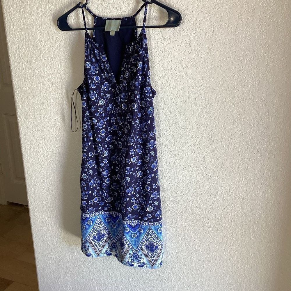 Skies are blue womens size‎ XS dress blue floral paisley pattern sleeveless mini